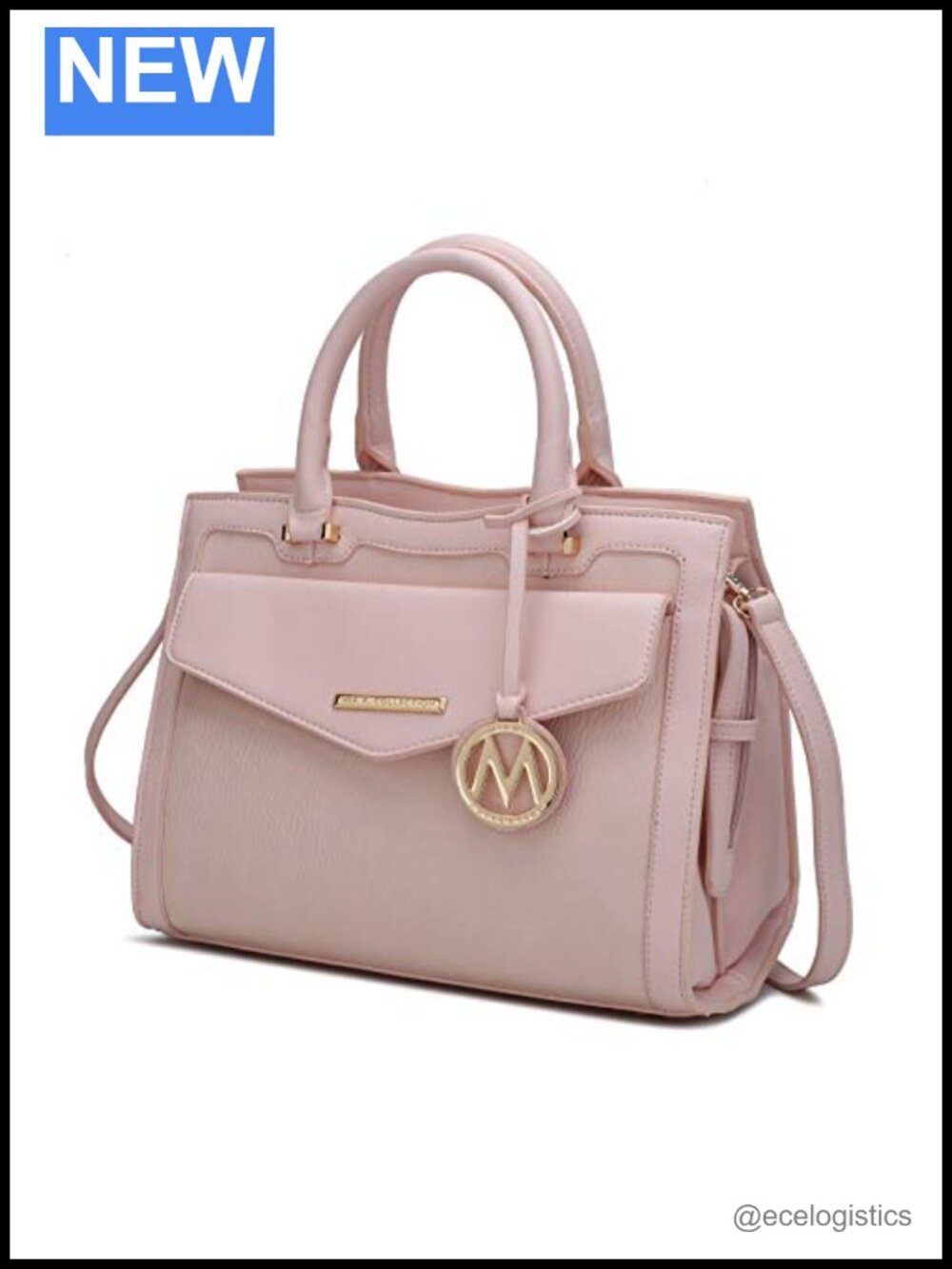 Vegan Leather Satchel Handbag Crossbody Strap Top Handle